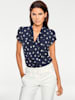 NAVY & WHITE color swatch for Polka Dot Tie Neck Blouse.