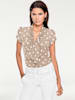 TAUPE & WHITE color swatch for Polka Dot Tie Neck Blouse.