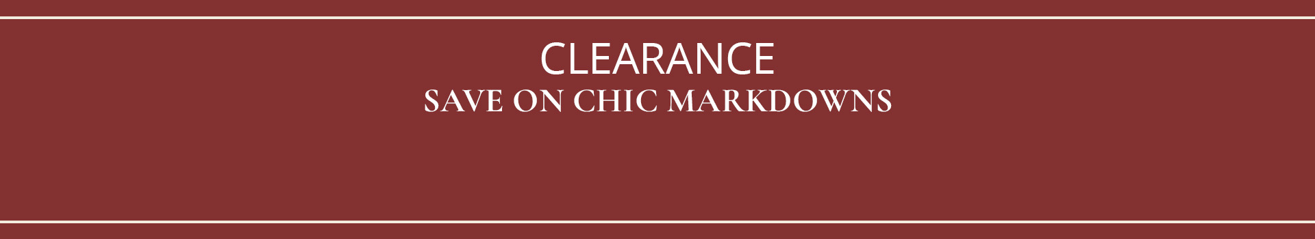 clearance banner.