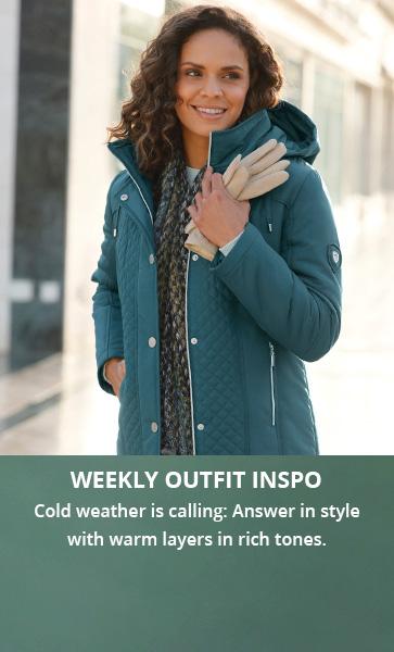 Cold weather is calling: Answer in style with warm layers in rich tones..